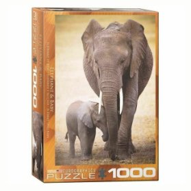 Puzzle EuroGraphics Slona slůně 1000 dílků