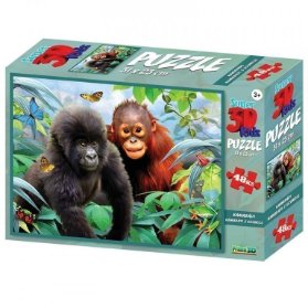Puzzle 3D - Kamarádi z džungle / 48 dílků