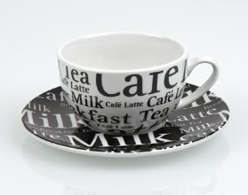 Café Latte/Písmo - šálek s podšálkem