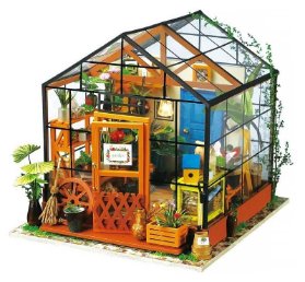 3D Dřevěná skládačka: Miniatura domečku - Květinový skleník