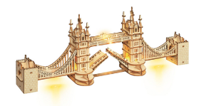 Puzzle 3D Tower Bridge 113 dílků, svítící, dřevěné