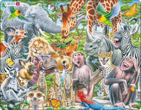Štastná africká zvírátka - puzzle - CZ3