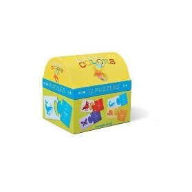 Puzzle truhlička: Animals Colors/Barvy zvířat (12 dvoudílných puzzlí)