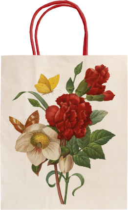 Dárková papírová taška Red Flowers