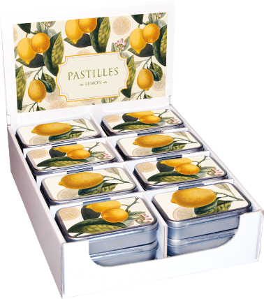 Pastilky v plechové dóze Lemons