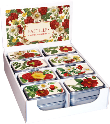 Pastilky v plechové dóze Red Flowers