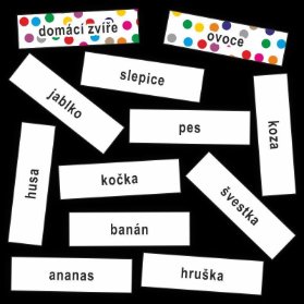 Význam slov - kartičky se slovy určené k třídění slov dle významu
