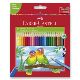 Pastelky Faber-Castell trojhranné 24 barev + ořezávátko