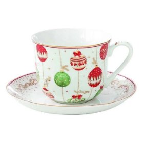 Porcelánový šálek a podšálek Christmas Eve