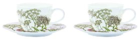 Porcelánové šálky a podšálky Botanica Lilac na kávu