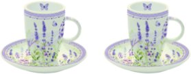 Porcelánový hrnek s podšálkem Lavender Field