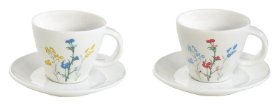 Porcelánové šálky a podšálky Mille Fleurs