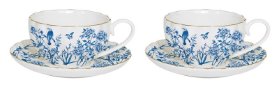 Porcelánové šálky a podšálky Paradise Garden