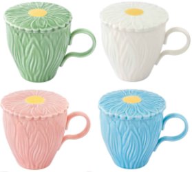 Sada čtyř porcelánových hrnků Daisy