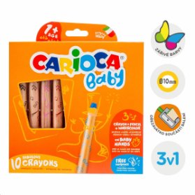 Pastelky Carioca Baby Crayon 3 in 1 10 barev