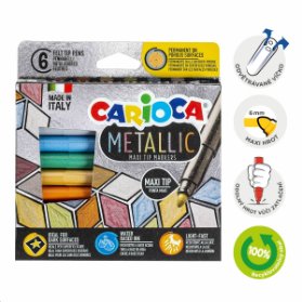 Carioca fixy Metallic, maxi hrot - 6 ks