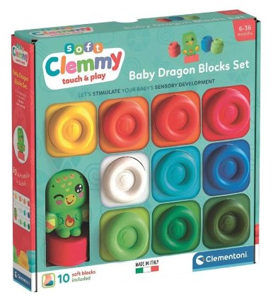 Sada 10 měkkých kostek s figurkou - Baby Dragon