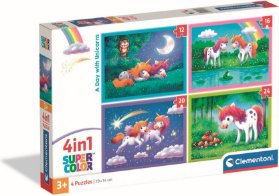Puzzle Jednorožci 4v1 (12+16+20+24 dílků)