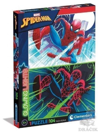 Clementoni - Svítící puzzle Marvel: Spiderman 104 dílků