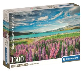 Puzzle Lupiny u jezera Tekapo 1500 dílků