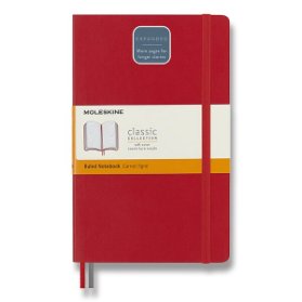 Moleskine Zápisník Expanded červený L, linkovaný, měkký