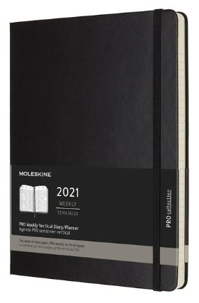 Moleskine PRO diář 2021 černý XL, tvrdý, vertikální