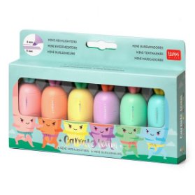 Set Of 6 Mini Highlighters - Carrate Team - Carrot