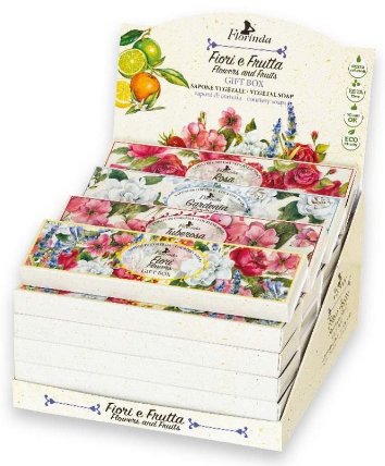 Papírový stojan s mýdly 25 g Fiori