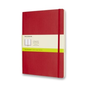 Moleskine Zápisník červený XL, čistý, měkký