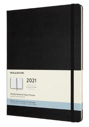 Moleskine Diář 2021 černý XL, měsíční, tvrdý