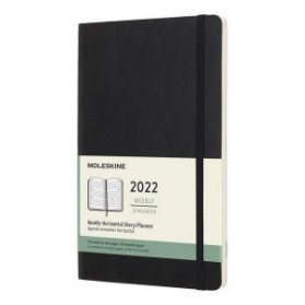 Moleskine Horizontální diář 2022 černý L, měkký, tvrdý
