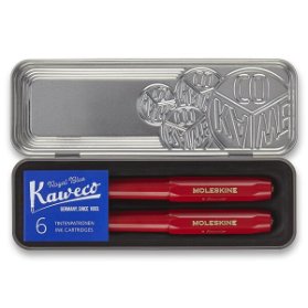 Sada kuličkové pero a plnicí pero Moleskine Kaweco výběr barev červená
