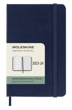 18měsíční plánovací zápisník Moleskine 2023-2024 tvrdý modrý S