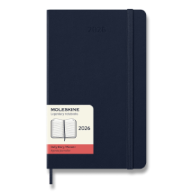 Diář Moleskine 2026 - tvrdé desky, L, denní, modrý