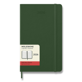 Diář Moleskine 2026 - tvrdé desky, L, denní, tmavě zelený