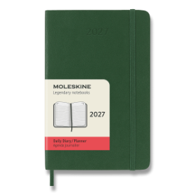 Diář Moleskine 2027 - měkké desky, S, denní, tmavě zelený