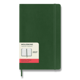 Diář Moleskine 2027 - měkké desky, L, denní, tmavě zelený