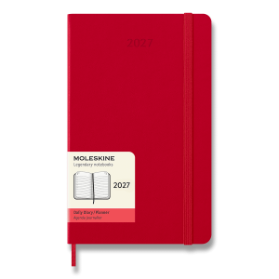 Diář Moleskine 2027 - tvrdé desky, L, denní, červený