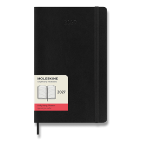 Diář Moleskine 2027 - měkké desky, L, denní, černý