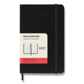 Diář Moleskine 2027 - tvrdé desky, S, denní, černý
