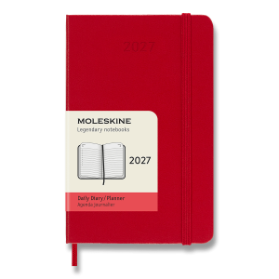 Diář Moleskine 2027 - tvrdé desky, S, denní, červený