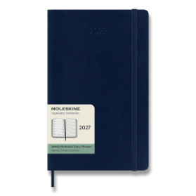 Diář Moleskine 2027 - měkké desky, L, týdenní, modrý