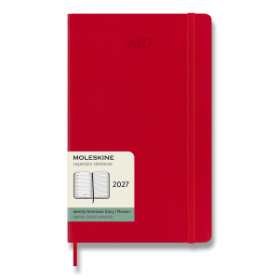 Diář Moleskine 2027 - měkké desky, L, týdenní, červený