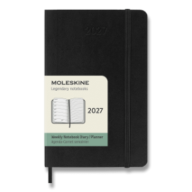 Diář Moleskine 2027 - měkké desky, S, týdenní, černý