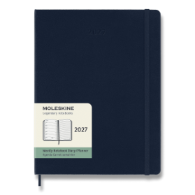 Diář Moleskine 2027 - tvrdé desky, XL, týdenní, modrý