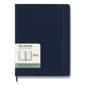 Diář Moleskine 2027 - měkké desky, XL, týdenní, modré