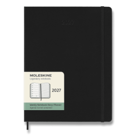 Diář Moleskine 2027 - tvrdé desky, XL, týdenní, černý