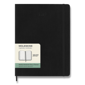 Diář Moleskine 2027 - měkké desky, XL, týdenní, černý