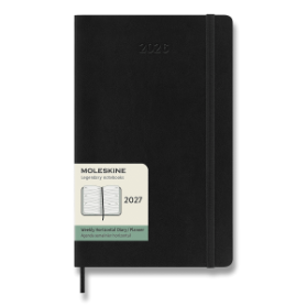 Diář Moleskine 2027 - měkké desky, L, týdenní, horizontální, černý