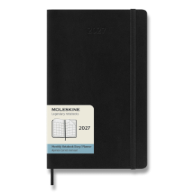 Diář Moleskine 2027 - měkké desky, L, měsíční, černý